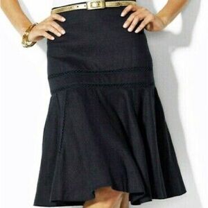 Lauren Ralph Lauren Fit and Flare Linen Lattice skirt 10